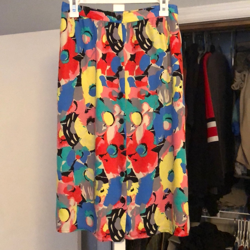 Floral midi length skirt